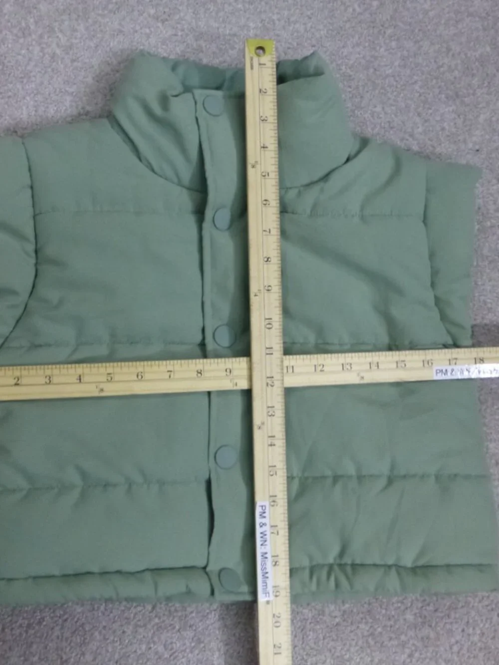 For Love & Lemons Mint Green Cropped Puffer Vest - Picture 10 of 12